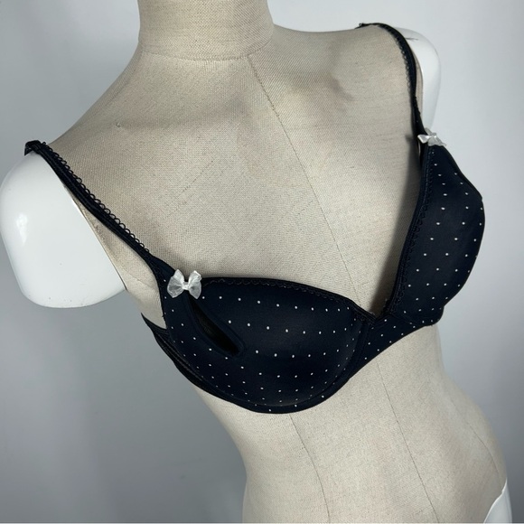 Kenzie Elegant Black Polka Dot Bra 38C - Picture 3 of 5